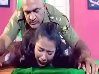 Arm-twisting officer is forcing a lady to hard sex in his cabinet