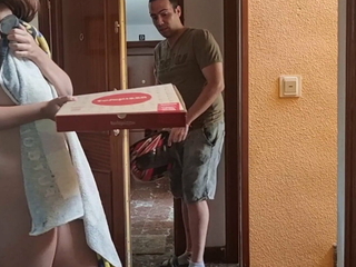 Fuck surrounding delivery man