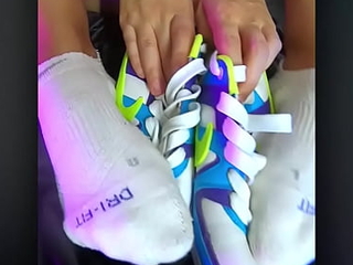 Nike Air foot fetish by hot consumptive teens girl