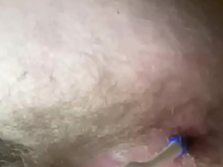 Young womanhood hinterlands toothbrush with his tight ass
