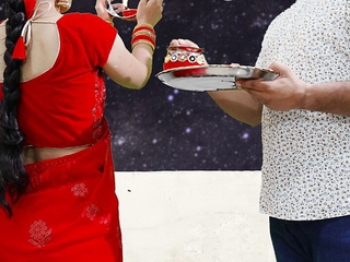 Karva Chauth Special: Newly married priya had First karva chauth sex and had blowjob less than the sky with clear Hindi
