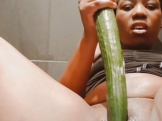 Come watch bubbling_booty gender a cucumber in public toilet in the balance she cum