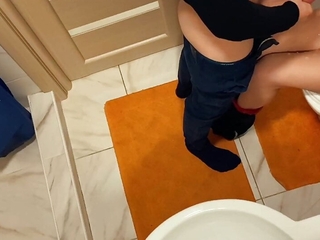 Classmates Take Turns on my Girlfriend After College Party in the Toilet
