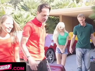 Hot Dads Trade Cute Teen Stepdaughters Elsa Jean And Liza Rowe pt 1