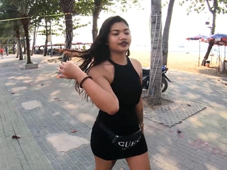 chunky ass teen amateur wean away from Thailand made a porno movie with chunky dick coming