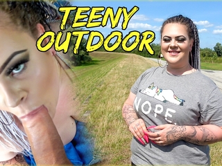CHUBBY GIRL Outlander HAMBURG GERMANY GETS FUCKED OUTDOOR CUMSHOT IN MOUTH