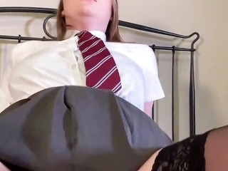 POV - You fuck and creampie british 18 year old with uniform