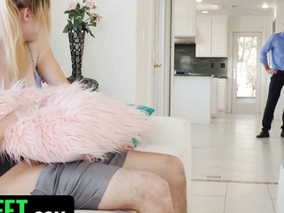 FamilyStrokes - Clueless StepFather Almost Mishandle Lickerish Sneaky Step Siblings Fuck Around The House