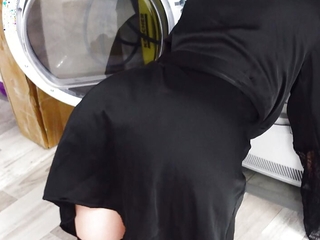 Step Son fucked Step Mom while she is stuck in washing machine