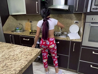My 18 Year Aged Young lady Cooking, What a Delicious View I Honour to See Her Broad in the beam Ass