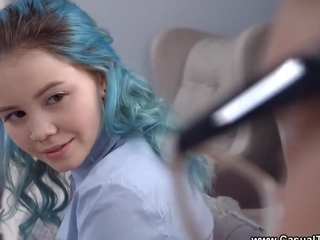 Blue-haired Teeny Fucked Gently