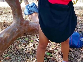 GIRL nearby Unused PUSSY on a walk to the countryside and FUCKED in a TREE