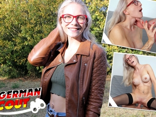 German Scout - Fit Blonde Glasses Girl Vivi Vallentine Pickup and Talk Casting Fuck