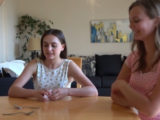 A strip card game with two hot girls