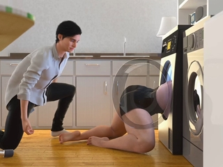 My Stepmom got See through Forth The Washing Machine - 3D Hentai Sprightly Porn With Sound - APOCALUST