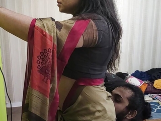 Vaishnavy ass lick in saree by Sharun Raj, Mallu couple hot saree ass romance, Hot girl ass kiss increased by rub by mallu boy, Romance