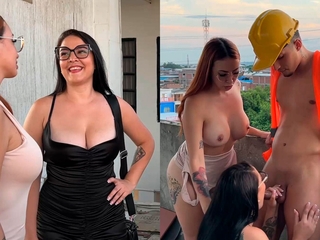 Hot lesbians fuck their staff member to pay off debt overlooking the city of Cali