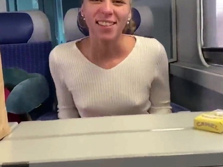 Lucie sucking in the train