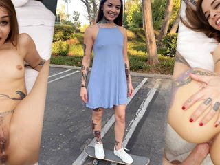 Tattooed Skater Girl Vanessa Vega Squirting And Fucking, POV