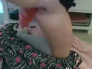 Cute blonde amateur teenie about knee socks masturbates on webcam